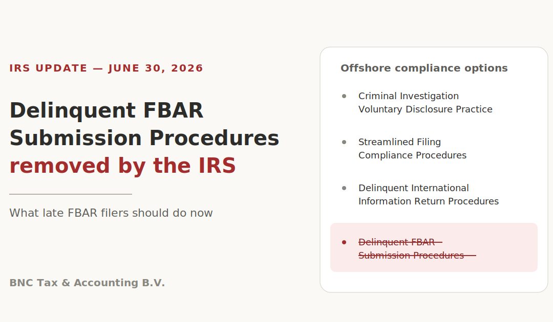 IRS Removed the Delinquent FBAR Submission Procedures: What Can Late FBAR Filers Do Now?